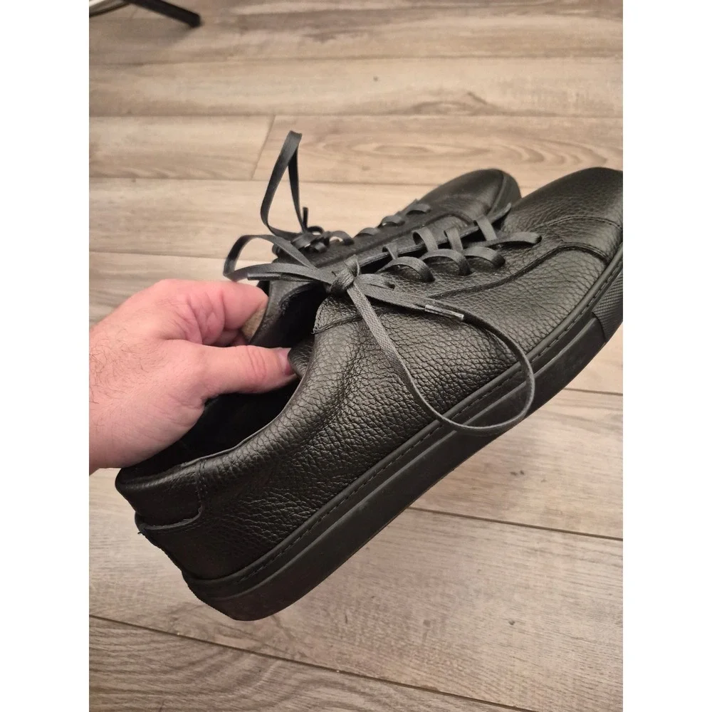 Opie Way James Court Black Tumbled Leather Low Top Sneakers Mens‎ Sz 13 RARE